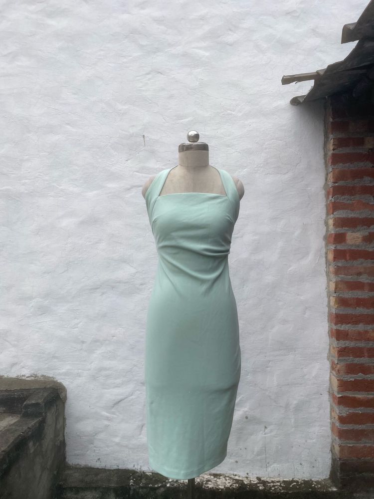 Mint Green Halter Neck Bodycon Dress