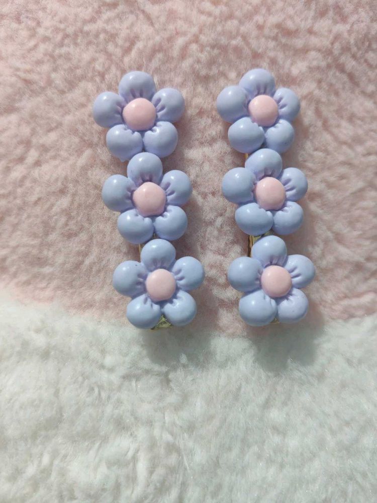 Cute Flower Hair Clips 💜