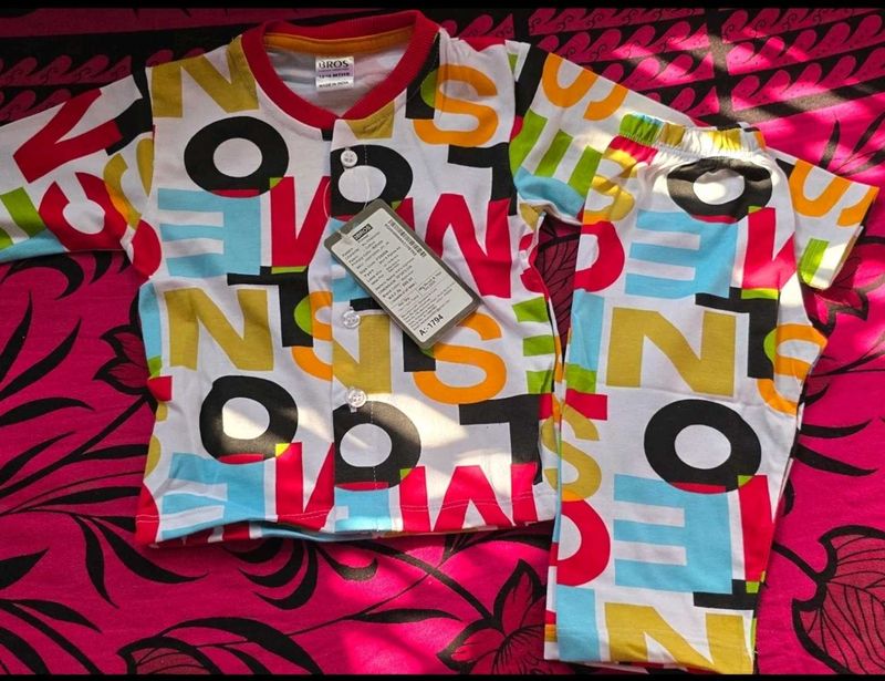 Cute Alphabet Print Pajama Set of 2
