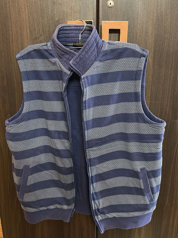 Men's Striped Zip-Up Vest