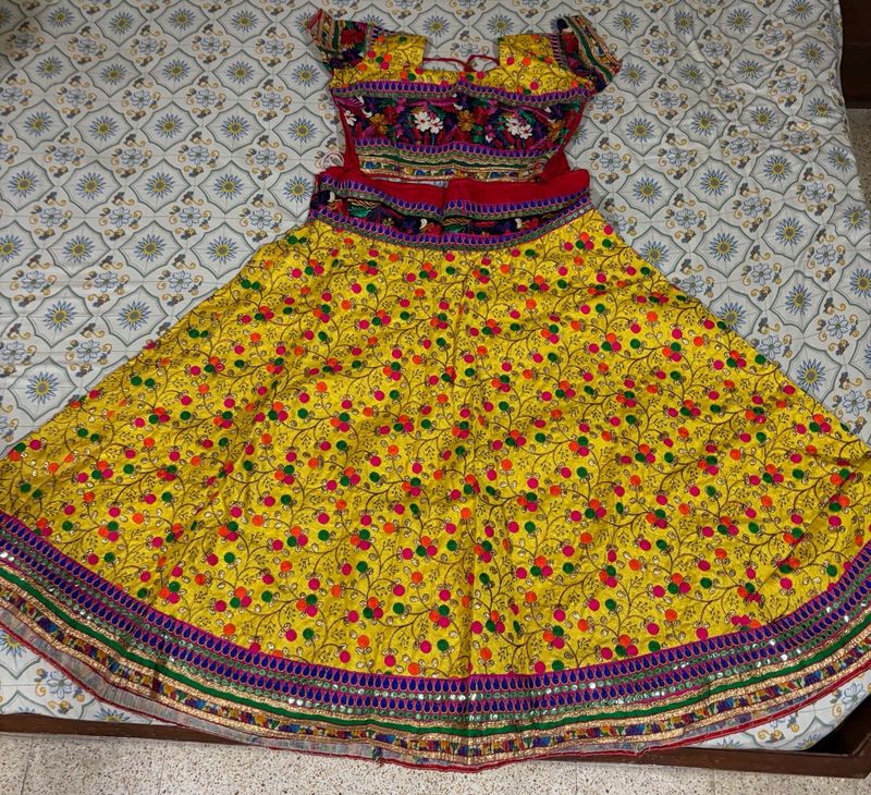 Vibrant Yellow Printed Lehenga Choli