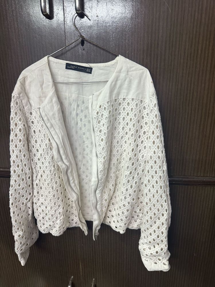 Stylish White Broderie Jacket