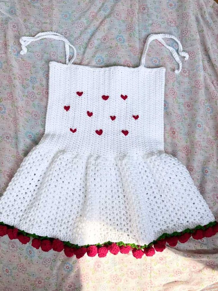 Handmade Crochet Dress with Hearts