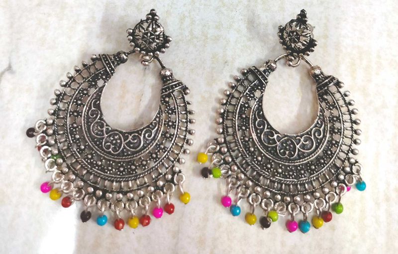 Oxidized Silver Earrings