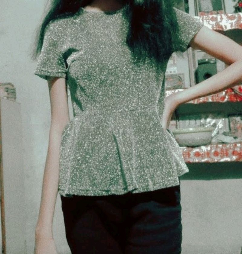Sparkly Peplum Top