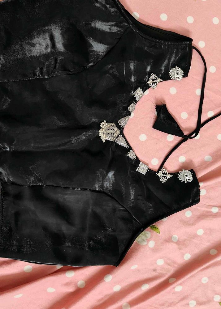 Elegant Black Embellished Blouse