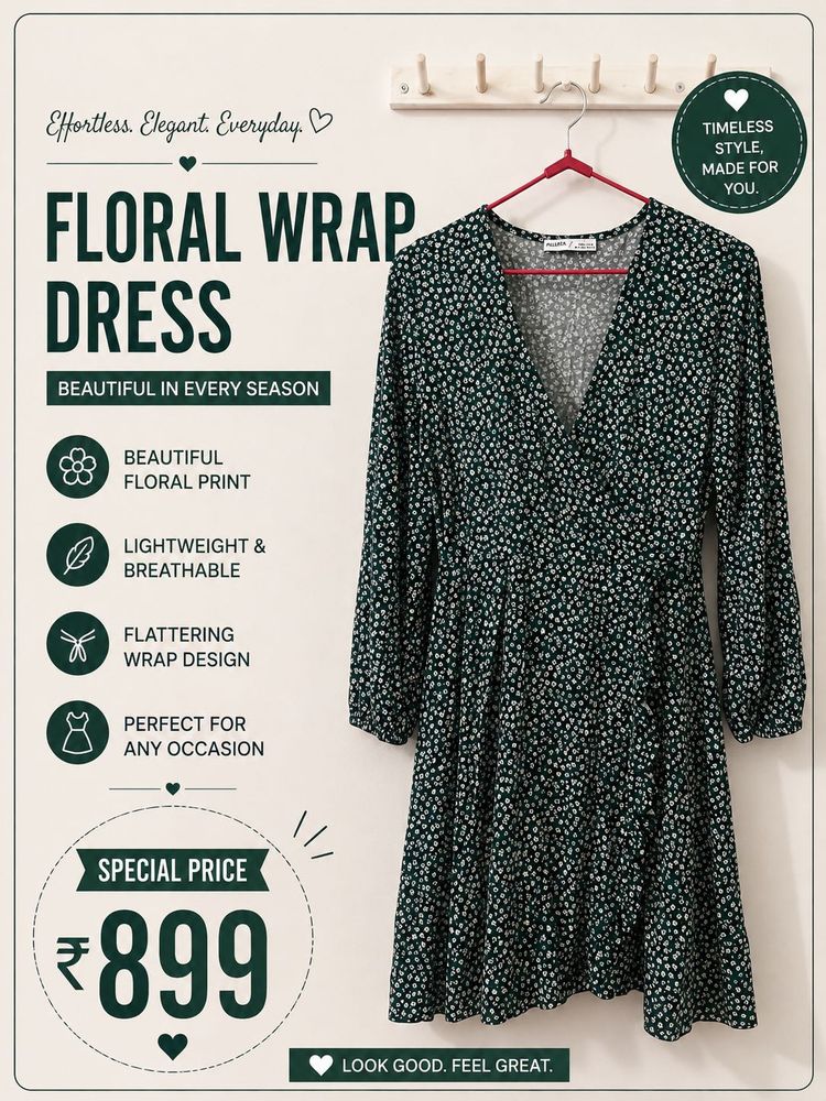 Elegant Floral Wrap Dress