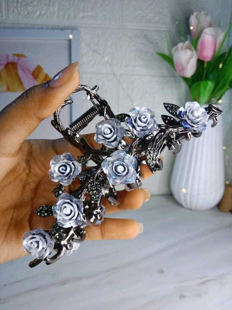 Elegant Rose Hair Claw Clip