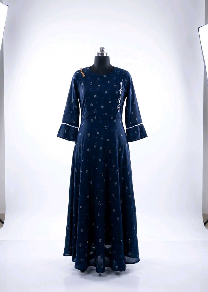 Elegant Navy Blue Anarkali Gown