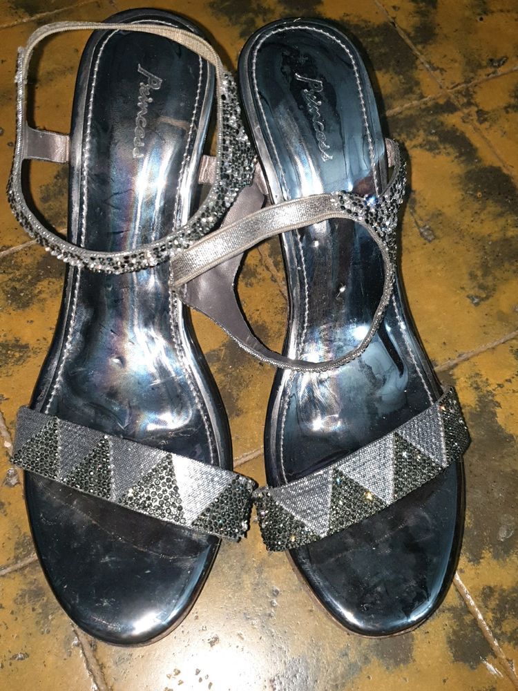 PRICE DROP BLACKISH SILVER HIGH HEELS