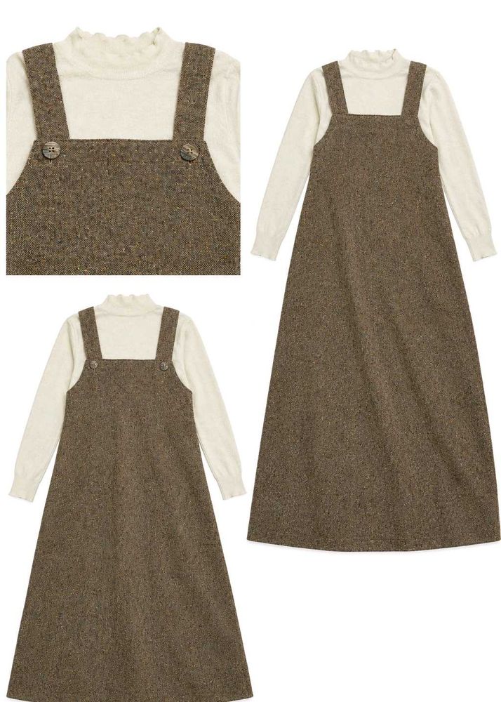 Tweed Pinafore Dress &amp; Turtle Neck Top