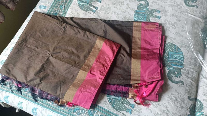 Beautiful Brown &amp; Pink Saree