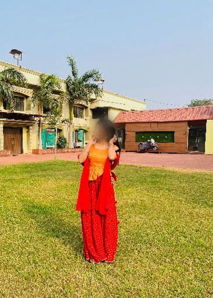 Beautiful Red &amp; Orange Palazzo and Top