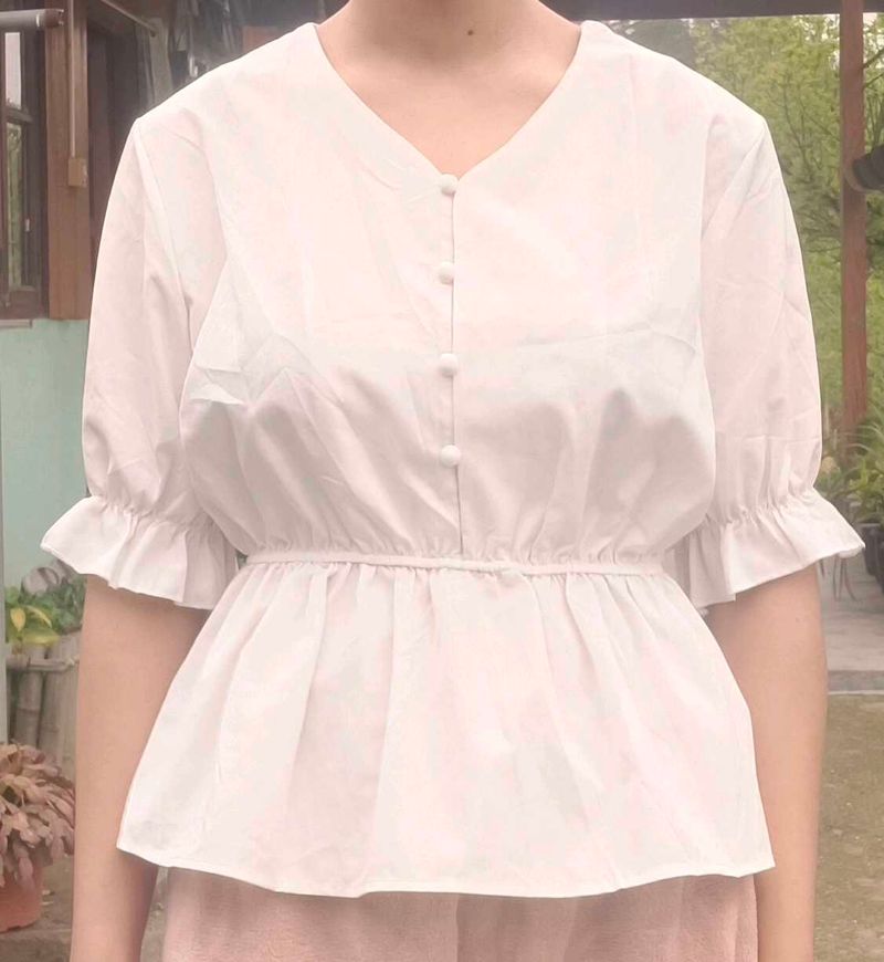 Cute White Peplum top