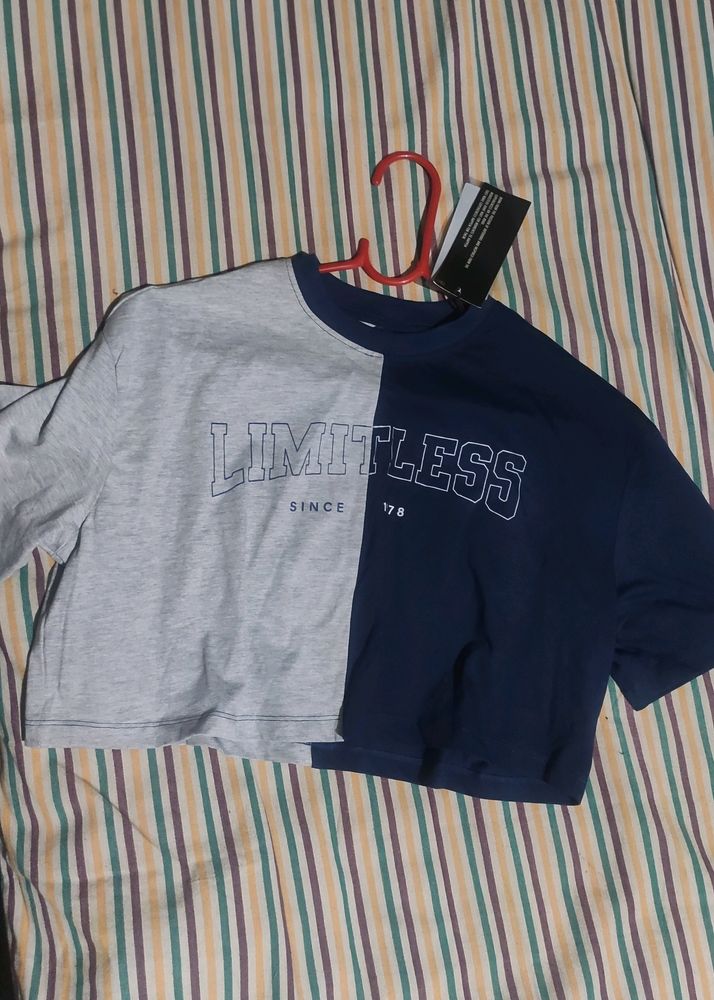 Roadster Blue And Grey Top