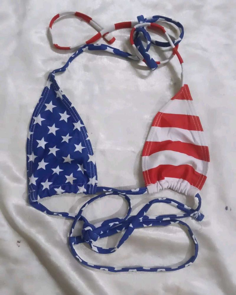 American Flag Bikini Top panty set