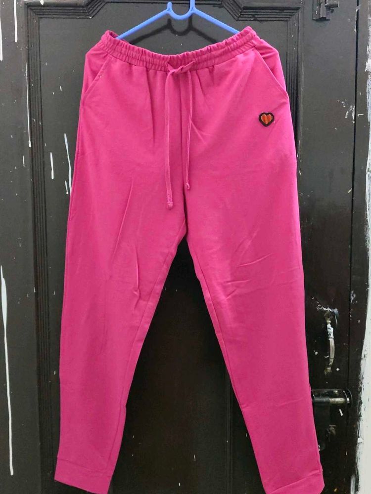 Pink Joggers with Heart Detail