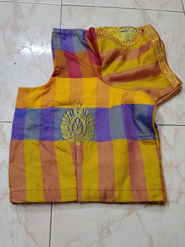 Vibrant Striped Embroidered Blouse