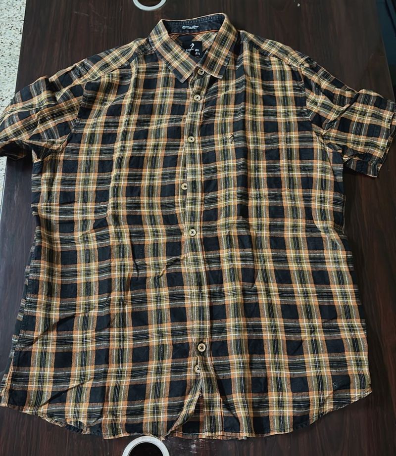 Indian Terrain Men's Plaid Short Sleeve Shirt
