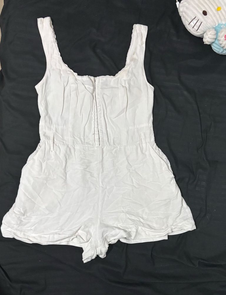 White Romper Jumpsuit (with corset detailing)