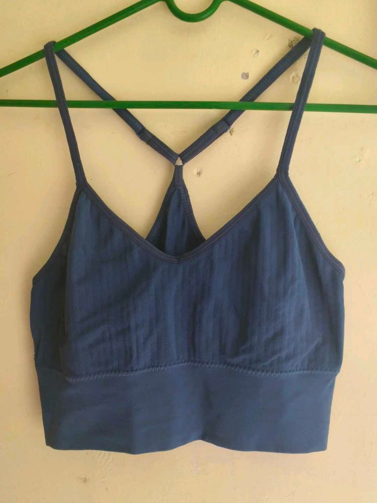 Blue Sports Bra Top