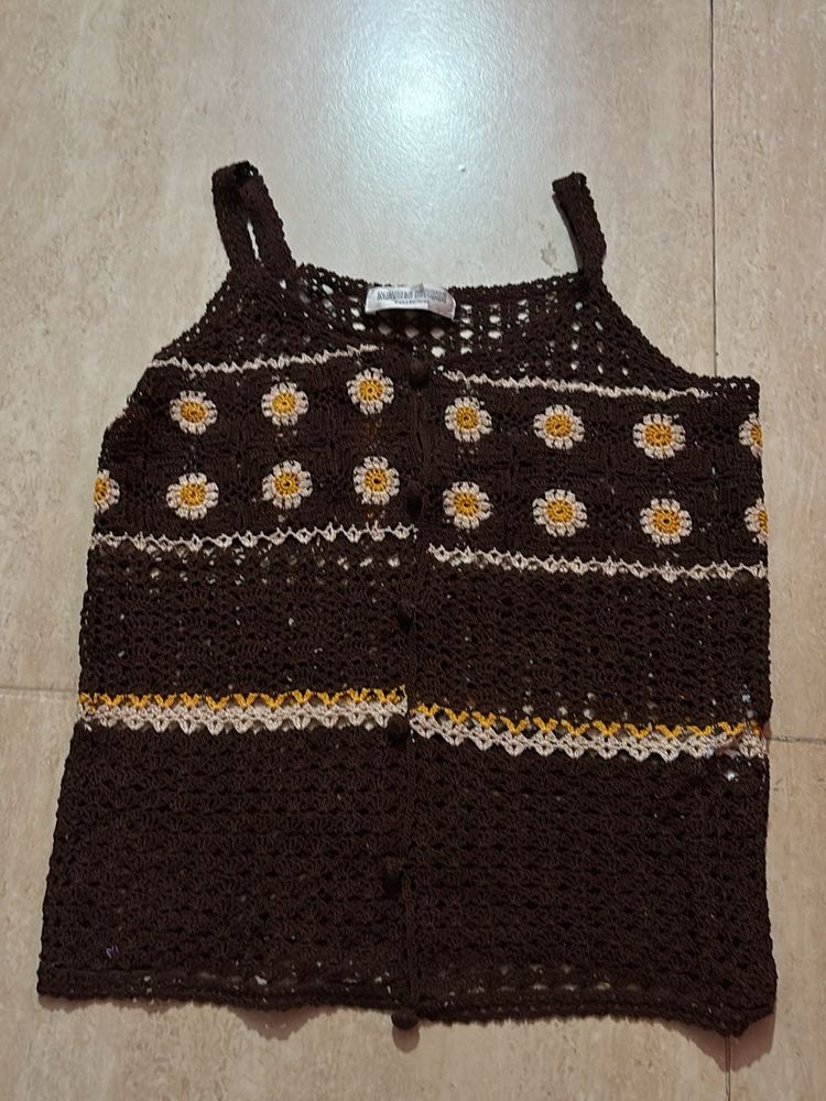 Sunflower Crochet Crop Top