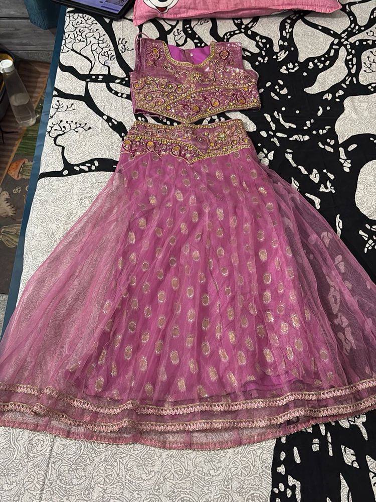 Beautiful Pink Lehenga Choli BUST SIZE -28 waist s