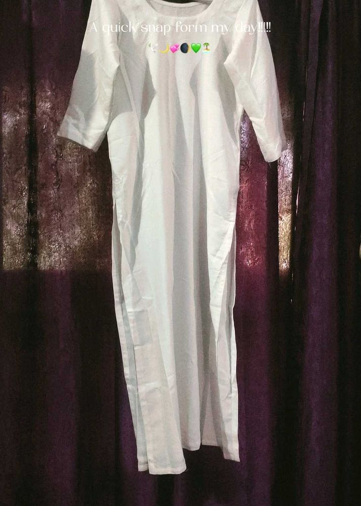 Comfortable White Ethnic Kurta