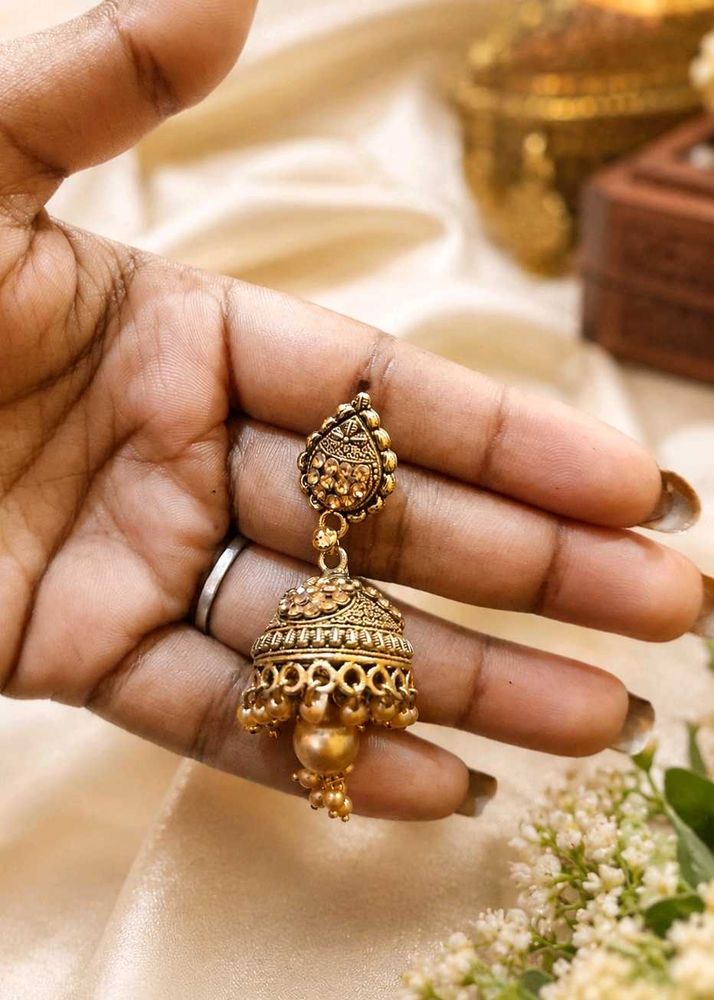 Antique Gold Jhumka Earrings