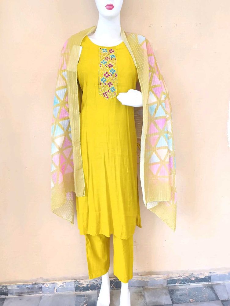 Yellow Kurta Set with Dupatta