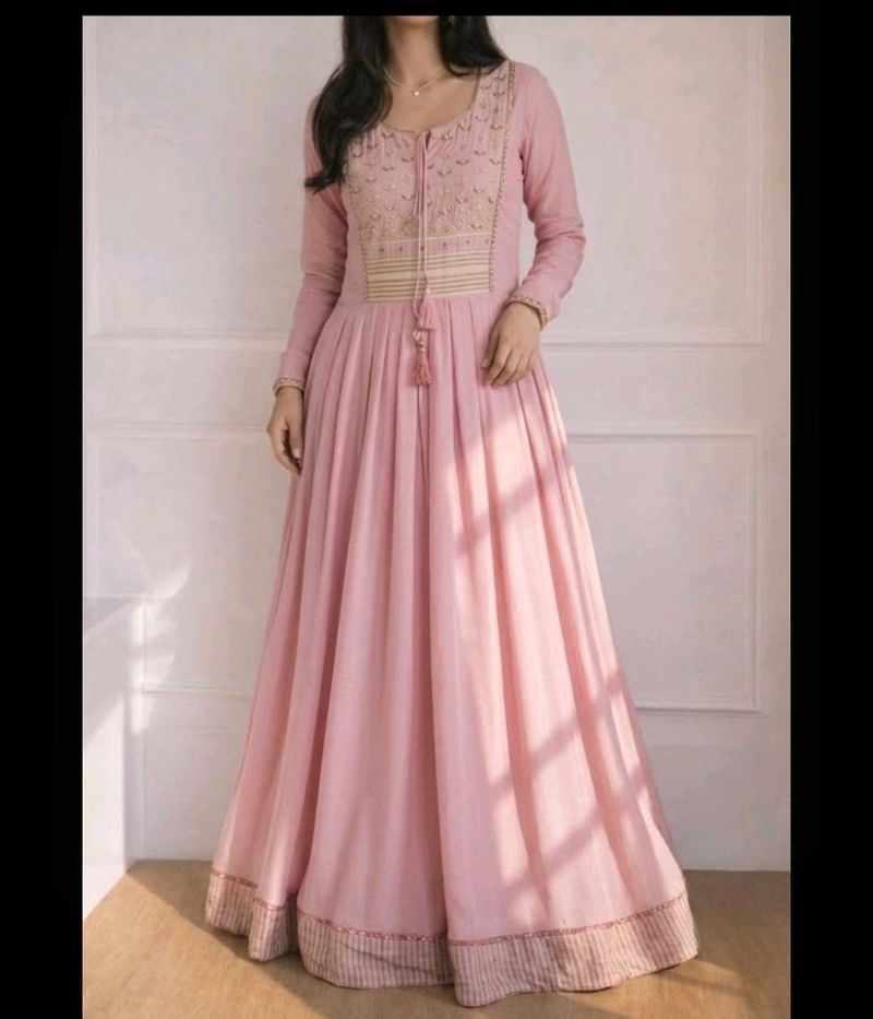Elegant Pink Anarkali Gown