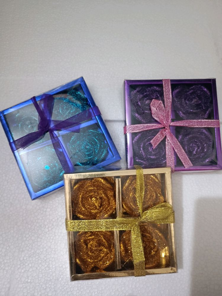 Set Of 2 Pack Glitter Big Size Floating Candle
