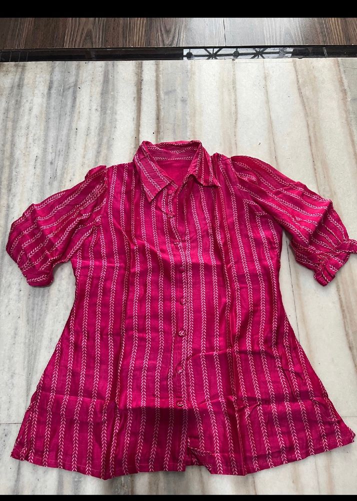 Pink Chanderi Shirt