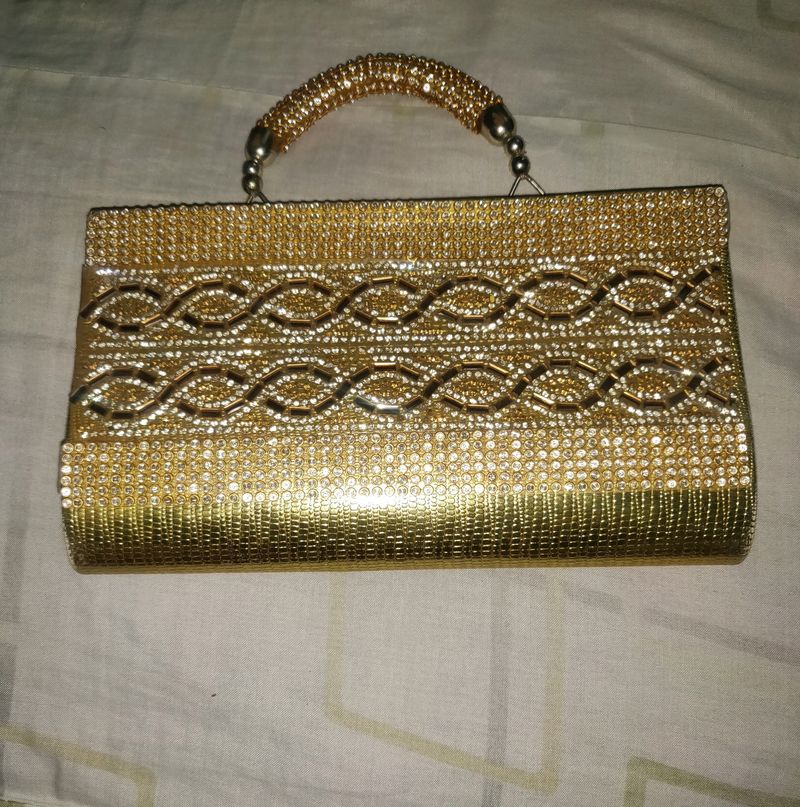 Golden Party Clutch Bag