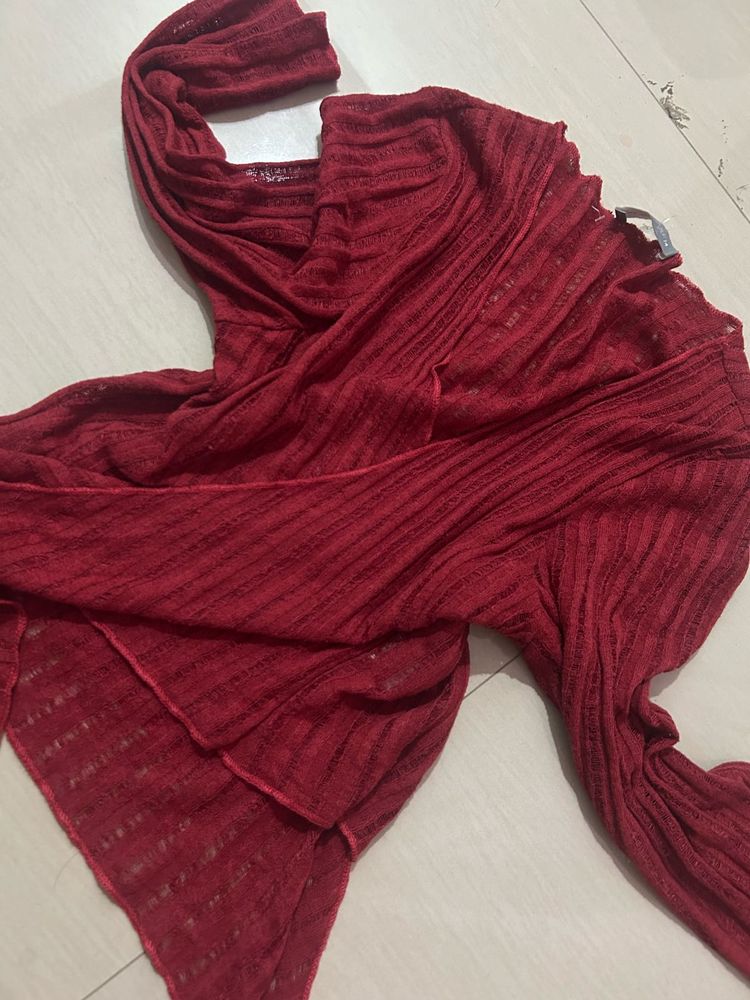 Red Knit Top