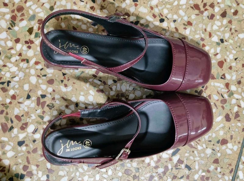 Chic Burgundy Mary Jane Heels
