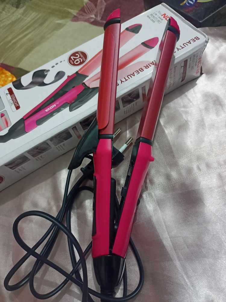NOVA 2-in-1 Hair Straightener &amp; Curler