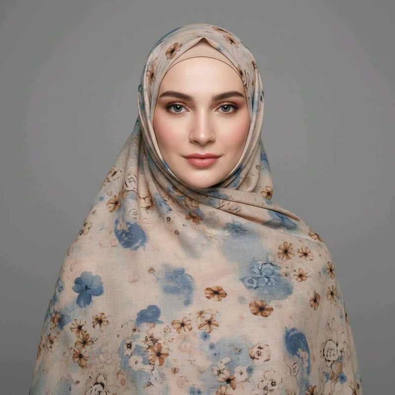 Floral Print  Scarf tussle fabric