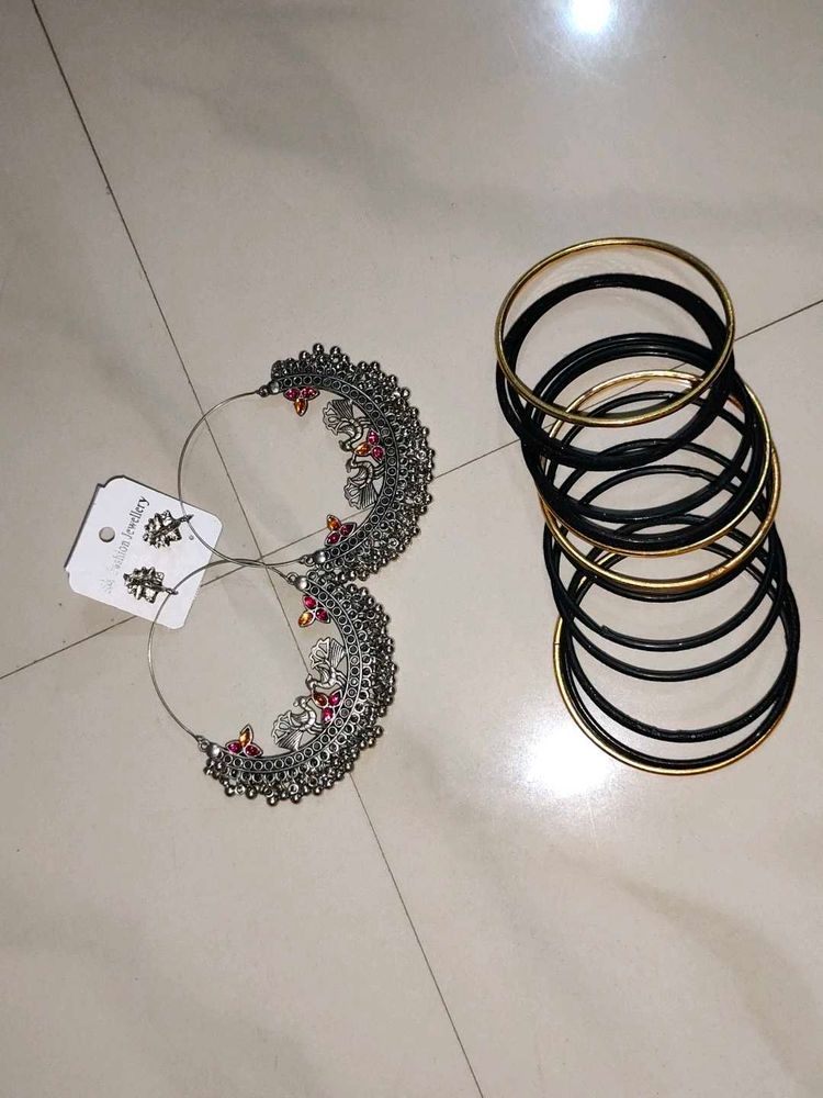 Boho Hoop Earrings &amp; Bangle Set[ Buy 1 product]