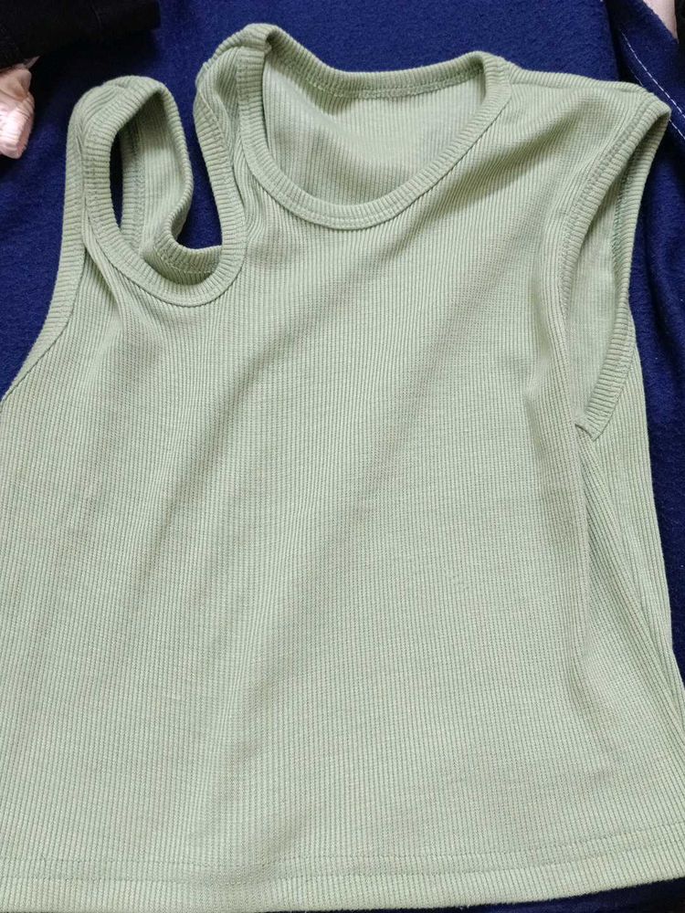 Sage Green Ribbed Tank Top