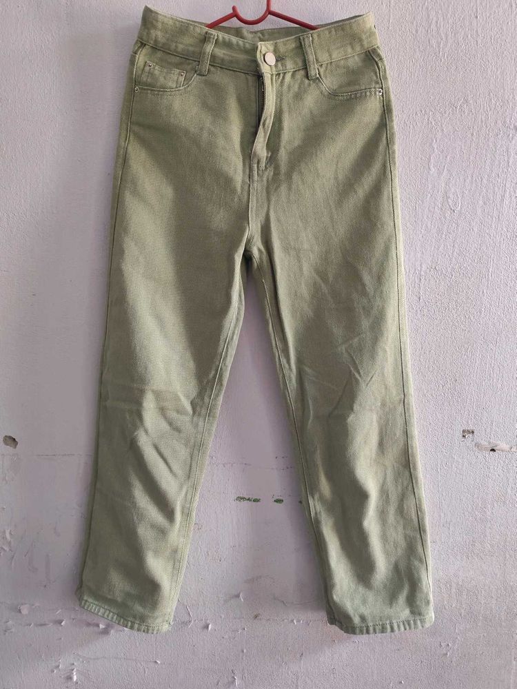Green Straight Leg Jeans