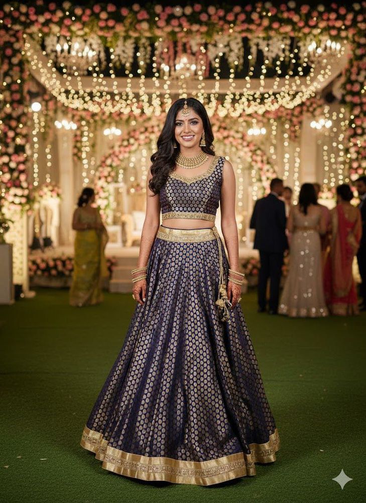 Navy Blue Lehenga Choli