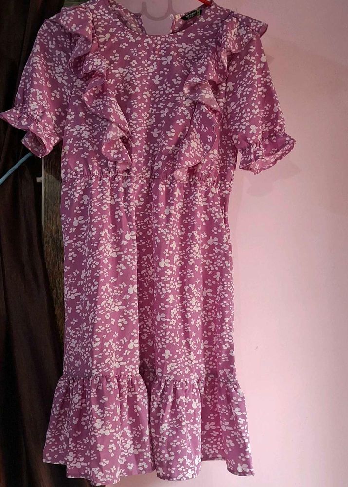 Cute Floral Print Mini Dress