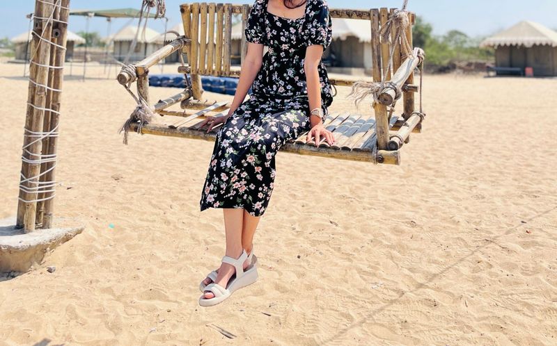 Floral Print Puff Sleeve Dress
