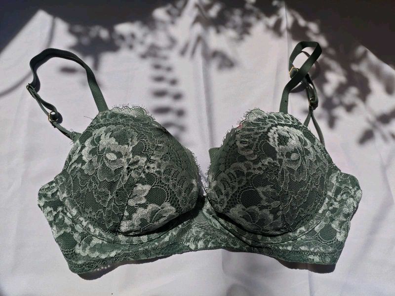 Green Lace Bra