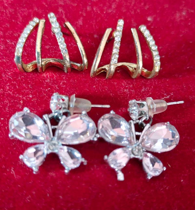 Charming Butterfly &amp; C-Shaped Earrings Set