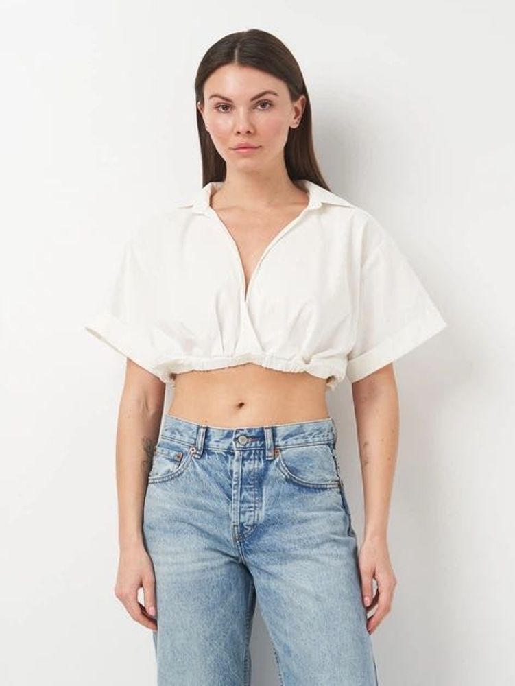 Stylish Cropped White Shirt