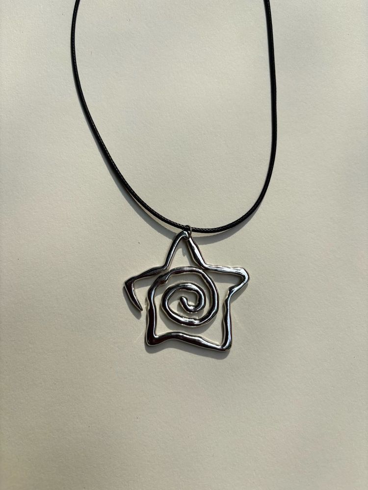 y2k Star &amp; Swirl Pendant Necklace