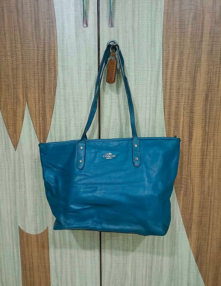 Teal Coach Tote Bag
