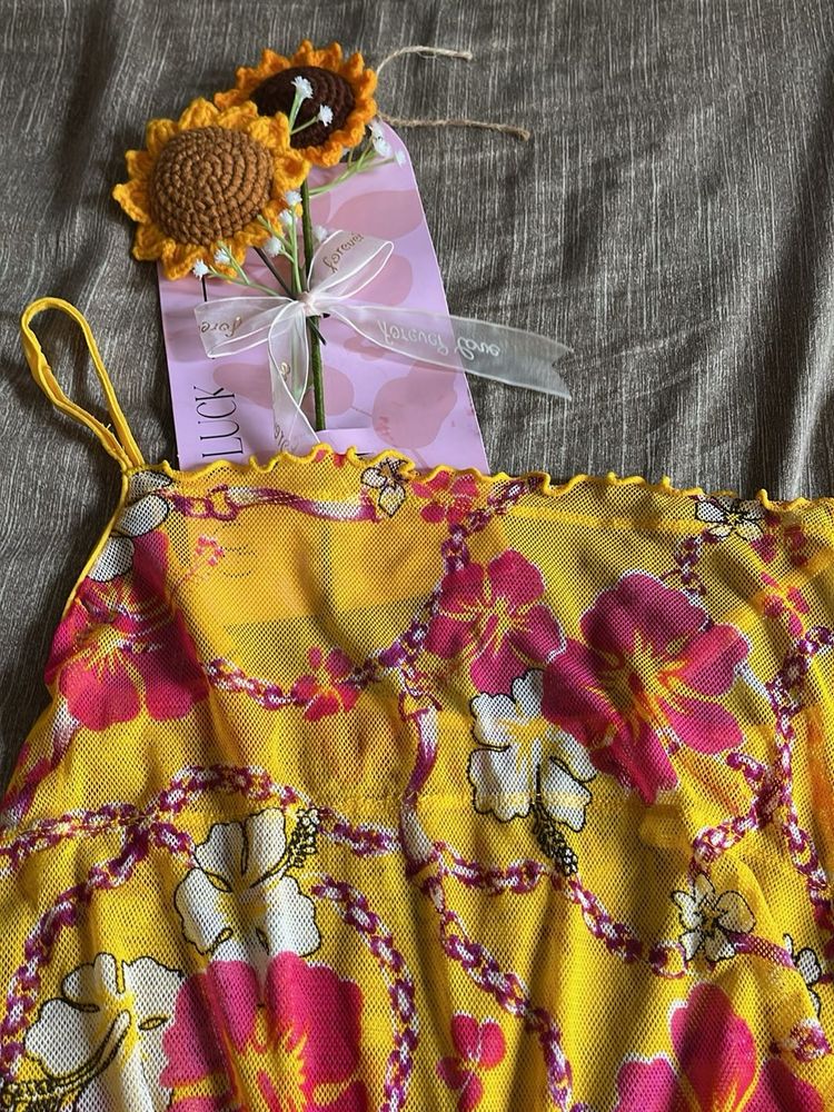 Yellow Floral Bikini Set